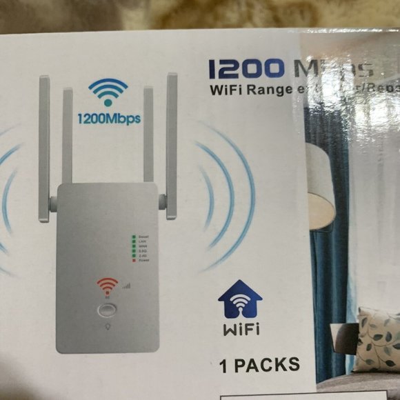 1200 Mbps WiFi Range Extender Repeater Router Model AC1200M - White - Picture 7 of 7